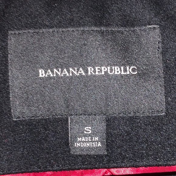 Banana Republic Men's Black Wool Peacoat (S) - Picture 2 of 7